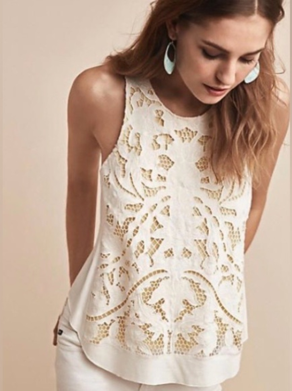 Akemi + Kin Lace Overlay Tank Top Size XS